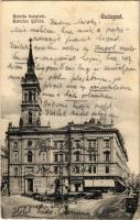 1905 Budapest V. Szervita tér és templom, Zitzer Alfréd, Zelenkai R.L. és Lang M. szállító üzlete. Divald Károly 410. (EB)