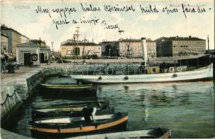 1907 Fiume, Rijeka; Molo Adamich / port, steamship, boats