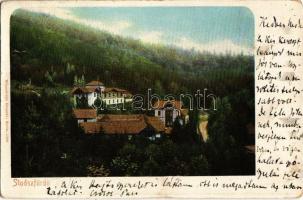 1904 Stószfürdő, Stoósz-fürdő, Kúpele Stós; nyaralók. Wlaszlovits Gusztáv kiadása / villas