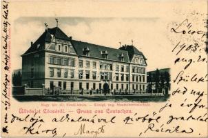1903 Lőcse, Leutschau, Levoca; Magy. kir. áll. főreáliskola. Latzin János kiadása / school
