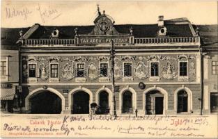 1902 Igló, Zipser Neudorf, Spisská Nová Ves; Szepesi XVI. Városi Takarékpénztár, üzlet / savings bank, shop