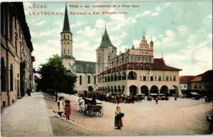 1905 Lőcse, Leutschau, Levoca; Körtér, Katolikus templom, városháza, piac. Feitzinger Ede No. 947. / market square, church, town hall