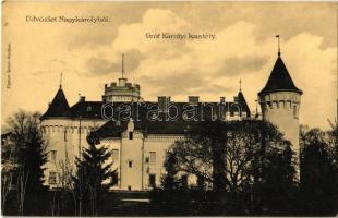 1911 Nagykároly, Carei; Gróf Károlyi kastély. Eigner Simon kiadása / castle