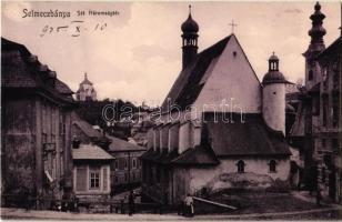 1905 Selmecbánya, Schemnitz, Banska Stiavnica; Szentháromság tér, Rónai Károly üzlete. Joerges / Trinity square, shop