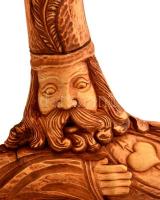 Novák László (1978- ): Fekvő faarc, faragott fa szobor, jelzett, 43×32 cm