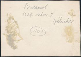 1929 Kinszki Imre (1901-1945) budapesti fotóművész által feliratozott vintage fotó a hagyatékából (S...