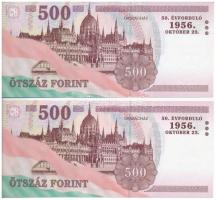 2006. 500Ft "50. évforduló 1956. október 23." "EB" sorozatjellel (2x) sorszámköv...