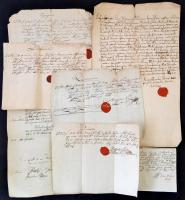 cca 1800-1830 7 db okmány, nyugta, szerződés aláírásokkal, viaszpecsétekkel