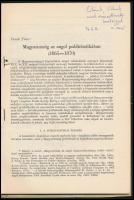1971-1981 Frank Tibor (1948-) történész 12 db különlenyomata, közte 6 db dedikálttal. Valamint Dán R...