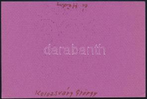 Kolozsváry György (1919-2004) grafikus aláírása újévi üdvözlőlapokon, 3 db