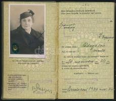 1934 Fényképes magyar útlevél, bejegyzésekkel