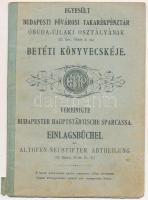 1921. Egyesült Budapesti Fővárosi Takarékpénztár Óbuda-Újlaki osztályának betéti könyvecskéje, bejegyzésekkel