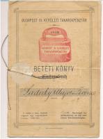 1912. Budapest III. Kerületi Takarékpénztár betéti könyve, bejegyzésekkel