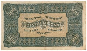 1923. 500K "Magyar Pénzjegynyomda Rt. Budapest" nyomdahely jelöléssel T:III 
Adamo K34