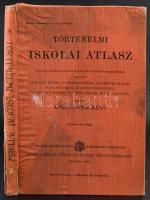 1905 Bp., Történelmi iskolai atlasz, rajzolta Kogutowicz Manó, III. füzet, kiadja a Magyar Földrajzi Intézet Részvénytársaság. Megviselt egészvászon kötésben, a lapok jó állapotban