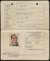 1987 A müncheni osztrák konzulátus által kiállított fényképes osztrák útlevél, bejegyzésekkel