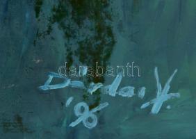 Dárdai jelzéssel: Sas kékben, olaj, farost, jelzett, keretben, 54×58 cm