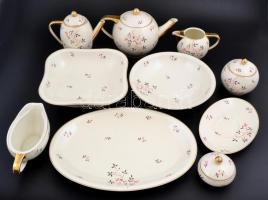 Schlagenwald porcelán étkészlet darabjai. Nagy tálak, kiöntők, szószos. Matricás, jelzett, kis kopás...