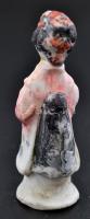 Gésa, biszkvit porcelán figura, kézzel festett, jelzés nélkül, kopásokkal, apró lepattanással, m: 6 ...