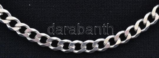 Ezüst(Ag) masszív pancer nyaklánc, jelzett, h: 50 cm, nettó: 17,4 g