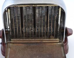 Grossag német gyártmányú kenyérpirító, fém-bakelit, kopásnyomokkal, 20x10x14,5 cm