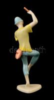 Drasche porcelán figura, kézzel festett, jelzett, apró kopásnyomokkal, m: 20 cm