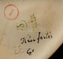 Drasche porcelán figura, kézzel festett, jelzett, apró kopásnyomokkal, m: 20 cm