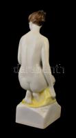 Hollóházi porcelán akt, kézzel festett, jelzett, hibátlan, m: 28,5 cm
