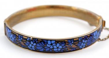 Michaela Frey zománcozott bizsu nyakék, jelzett, h: 36-38 cm + zománcozott karperec, d: 6 cm