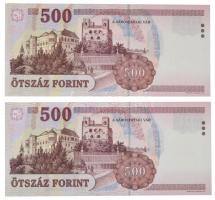 2003. 500Ft "EB 0000140 - EB 0000141" (2x) alacsony sorszám, sorszámkövetők! T:I
/ Hungar...