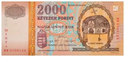 2000. 2000Ft MINTA - Millennium MM 0500144 T:I /  Hungary 2000. 2000 Forint MINTA (SPECIMEN) - Millennium MM 0500144 C:UNC Adamo F56AM2