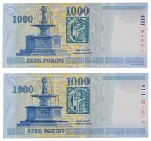 2006. 1000Ft "MINTA" felülnyomással (2x) "DA 0000120 - DA 0000121" sorszámkövető...