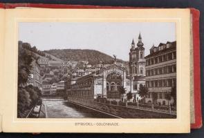 cca 1890 Album von Karlsbad 38 litografált oldalt tartalmazó leporelló egészvászon kötésben / Lepore...