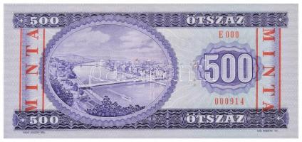 1990. 500Ft "E000 000914" sorozat és sorszámmal, piros "MINTA" felülnyomással és...