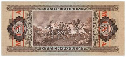 1969. 50Ft piros "MINTA" felülnyomással és perforációval "D000 000731" T:I / 
H...