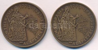 Bognár György (1944-) 1985. "40 éves a BÁV" kétoldalas Br emlékérem (2x) (42,5mm) T:1-