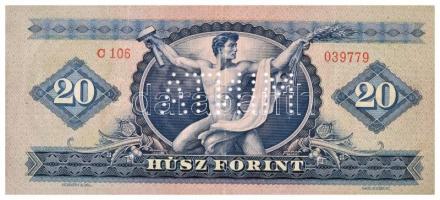 1949. 20Ft "C106 039779" sorozat és sorszámmal, "MINTA" perforációval T:III / Hu...