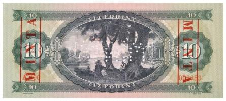 1969. 10Ft "A000 000653" sorozat és sorszámmal, piros "MINTA" felülnyomással és ...