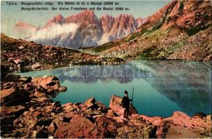 Tátra, Vysoké Tatry; Menguszfalvi völgy,Kis-Békás tó, Bástya. Feitzinger Ede Ph. No. 273. / Mengusovská dolina, Basta / valley, mountain peak, lake (EK)