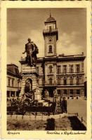 Komárom, Komárnó; Városháza, Klapka szobor / town hall, statue (EK)