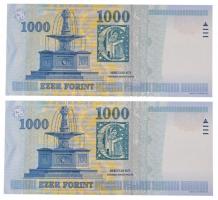 2006. 1000Ft (2x) "DB 0000171 - DB 0000172" sorszámkövetők T:I / 
Hungary 2006. 1000 Fori...