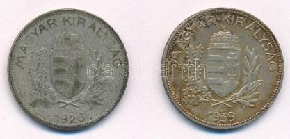 1926-1939. 1P Ag (2xklf) T:2-3 patina 
Adamo P6