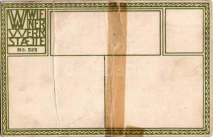 Art Nouveau lady with dog. Wiener Werkstätte No. 523. s: Mela Koehler (fa)