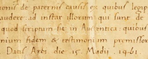 1461 Arbe (ma: Rab, Horvátország), Giovanni de Dominis arbei palotagróf (comes palatinus) a zárai Be...