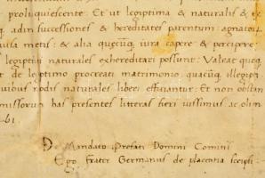 1461 Arbe (ma: Rab, Horvátország), Giovanni de Dominis arbei palotagróf (comes palatinus) a zárai Be...