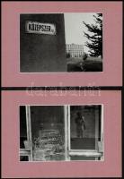 1987 Ország László: Középszer utca, 7 db vintage fotóművészeti alkotás, a magyar fotográfia dokumentalista korszakából,  12x17 cm, karton 18x25 cm