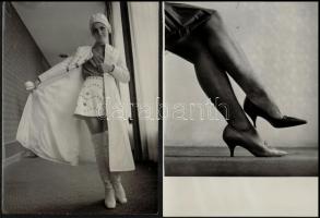 cca 1965 Cipők és csizmák divatja, 6 db vintage fotó, 13x18 cm