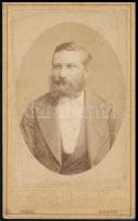 cca 1874 Csonka S. budapesti ,,fénykép-termében készült, vizitkártya méretű vintage fotó, 10,5x6,5 cm