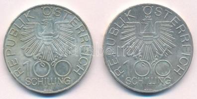 Ausztria 1979. 100Sch Ag "200 éves az Innviertel" +  100Sch Ag "700 éves a Wiener Neu...