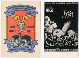 4 db MODERN propaganda motívumlap / 4 modern European propaganda motive postcards